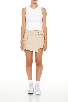 Pleated Wrap Pocket Skort