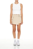 Pleated Wrap Pocket Skort