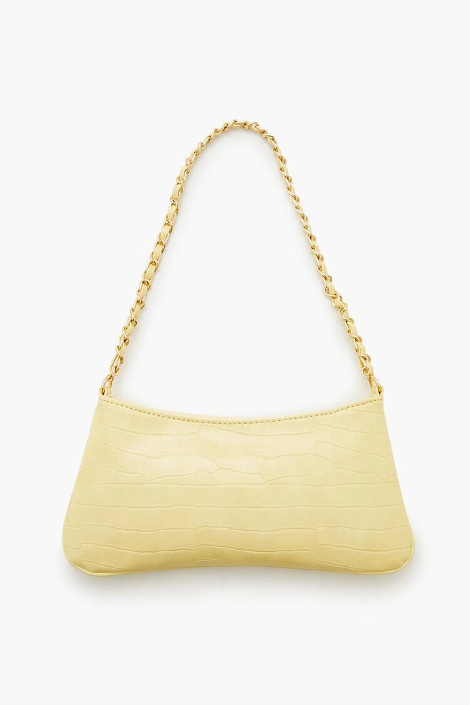 Faux Croc Baguette Bag