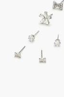 Rhinestone Stud Earring Set