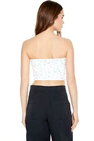 Cropped Floral Print Tube Top