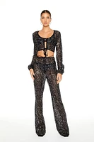 Sequin Crop Top & Pants Set