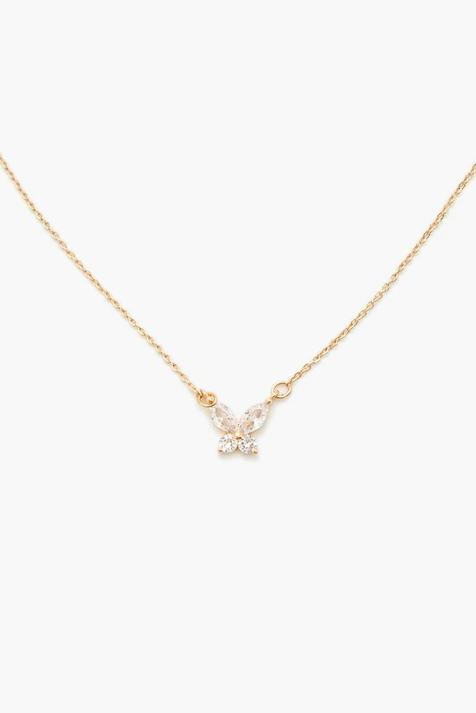 CZ Butterfly Charm Necklace