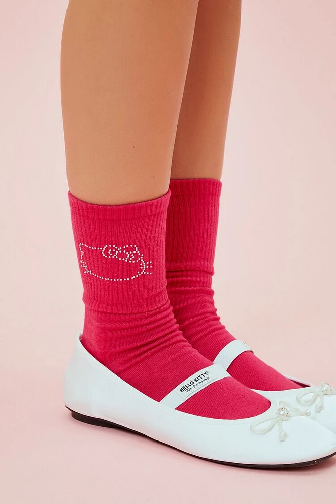 Hello Kitty Rhinestone Crew Socks