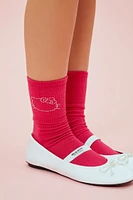 Hello Kitty Rhinestone Crew Socks