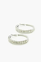 Faux Gem Hoop Earrings