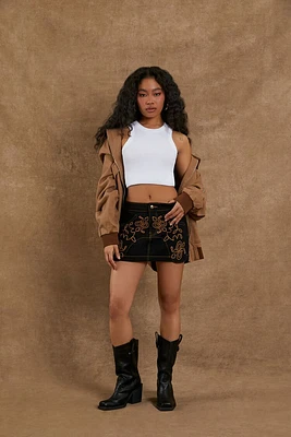 Compton Cowboys Denim Mini Skirt