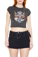 Bikers Club Graphic Cropped Tee