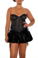 Plus Rhinestone Corset Lingerie Top