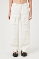 Twill Wide-Leg Cargo Pants