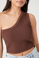 Sweater-Knit One-Shoulder Crop Top