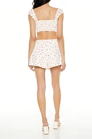 Floral Print Crop Top & Skort Set