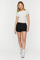 Twill Mid-Rise Cuffed Shorts