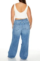 Plus Baggy Drawstring Jeans