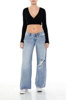 Surplice Crop Wrap Top