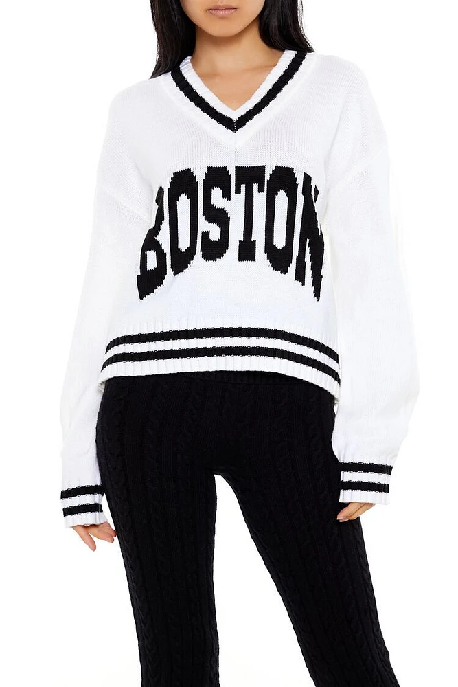 Boston Varsity-Striped Sweater