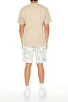 Bleach Dye Denim Cargo Shorts