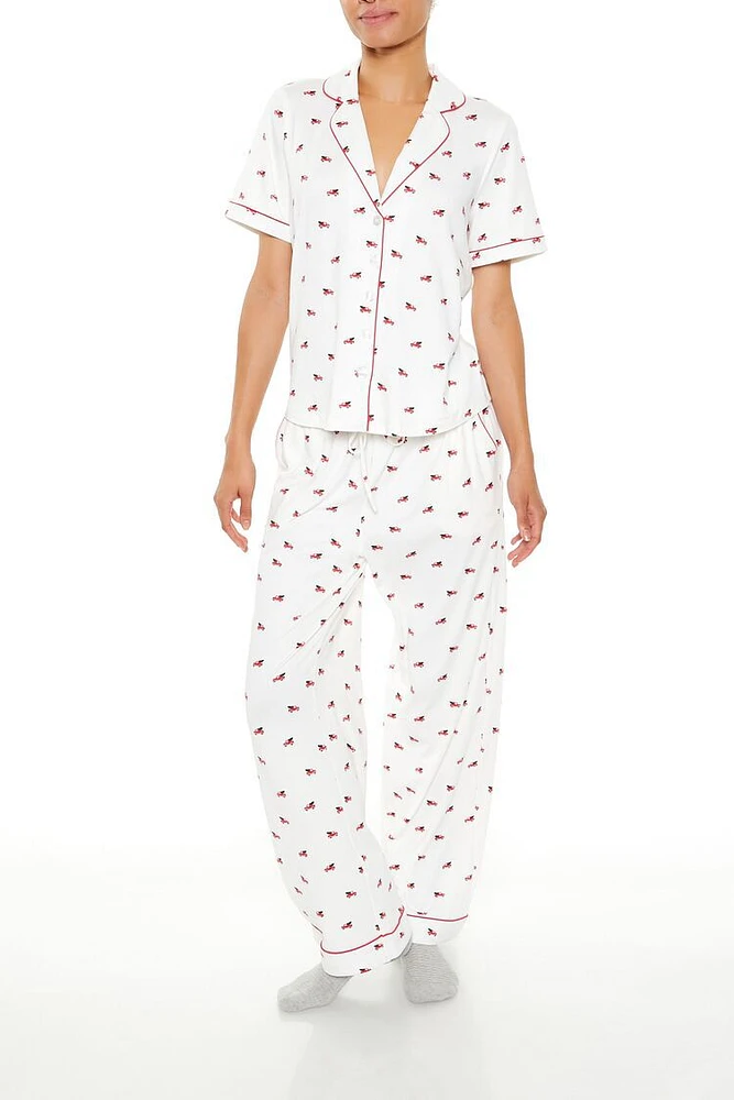 Christmas Tree Truck Shirt & Pants Pajama Set