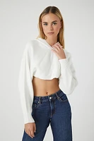 Sweater-Knit Cropped Hoodie