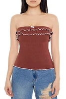 Lettuce-Edge Bow Tube Top