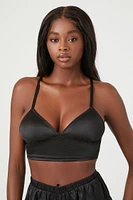 Satin Longline Triangle Bralette