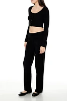 Sweater-Knit Wide-Leg Pants