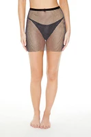 Netted Rhinestone Swim Cover-Up Skirt