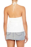 Split-Hem Halter Top