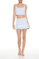 Pointelle Floral Lingerie Skirt