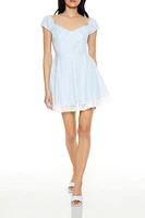 Lace-Trim Chiffon Mini Dress