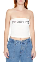 I Heart Cowboys Graphic Tube Top