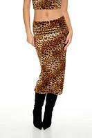 Leopard Cropped Cami & Skirt Set