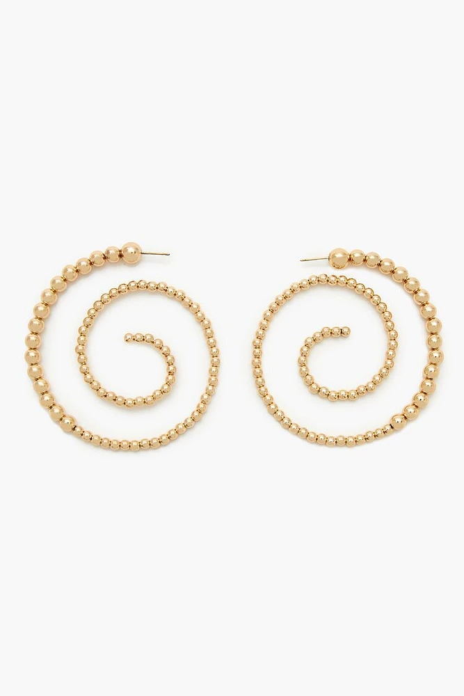 Beaded Spiral Hoop Earrings