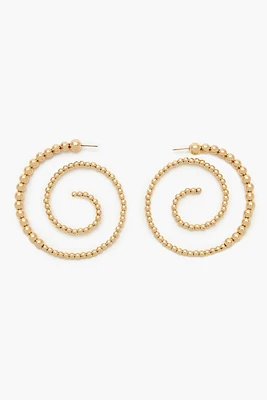 Beaded Spiral Hoop Earrings