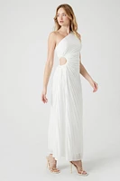 Textured One-Shoulder Maxi Dress