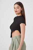 Ribbed Asymmetrical Crop Top