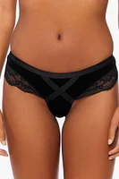 Velvet Lace-Trim Panties