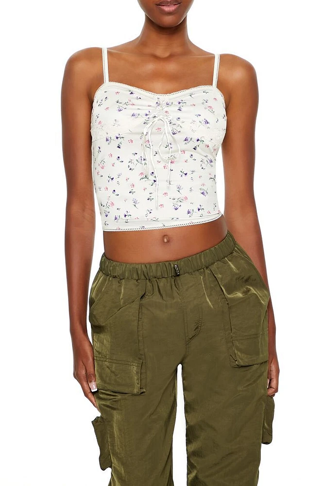 Ditsy Floral Lace-Up Cami