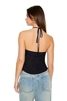 Split-Hem Halter Top