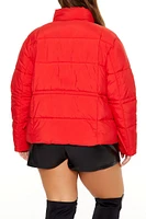 Plus Tie-Waist Puffer Jacket