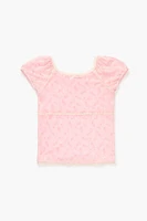 Girls Lace-Trim Floral Top (Kids)