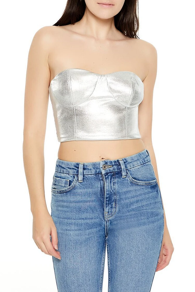 Metallic Bustier Tube Top