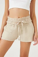 Linen-Blend Drawstring Shorts