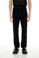 Frayed Mid-Rise Slim-Fit Jeans