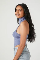 Turtleneck Halter V-Hem Top