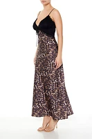 Leopard Combo Maxi Slip Dress