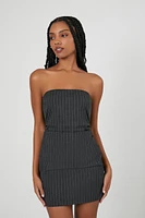 Pinstriped Tube Mini Dress