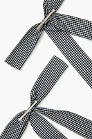 Gingham Bow Gator Hair Clip Set