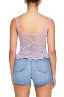 Sheer Lace Floral Tank Top