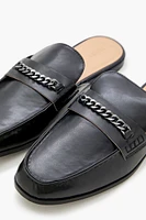 Men Curb Chain Loafer Mules